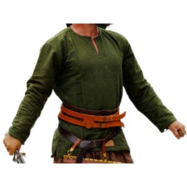 Leonardo Carbone® Viking Tunic Ivar - Medieval Clothing Men's Medieval Shirt, Casual Shirts Long Sleeves, Carnival Costume Men, Viking Tunic, LARP Clothing - 100% Cotton, Green