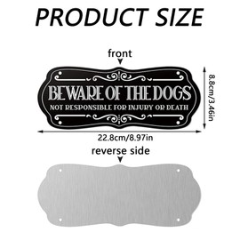 2Pcs Durable Dog Gate Door Sign Antique Style Iron Beware of Dogs Sign Warning Metal Yard Dog Sign Fade Resistant Dogs Sign Outdoor Gate Sign for Outdoor Gate