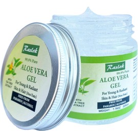 Raslok Gel De Aloe Vera Gel De Aloe 100% Puro Y Natural Para Hidratar La Piel De La Cara Y El Cabello Duradero Hidratante Hidratante Calmante No Pegajoso (Árbol De Té, 7.76 O