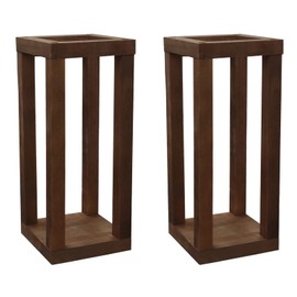 2 Sets 12" Rustic Wedding Table Decoration Farmhouse Decor Wooden Candle Holder Wedding Decoration