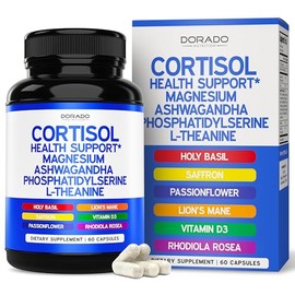 Cortisol Supplements for Women & Men with 14 in1 Blend (Magnesium, Ashwagandha, L Theanine & More) Healthy Cortisol Balance & Calm Mood Support - Third Party Tested, Non GMO, USA Made - 60 Count