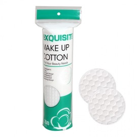 Globally Popular Cotton Sandwich Round Double-Sided Makeup Remover Cotton Pads Free Size / (Wavy Pattern) Pure English Packaging 10ea