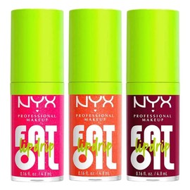 NYX Professional Makeup Kit 3 pack Fat Oil Lip Drip Gloss Tonos Thats Chic  Supermodel  Follow Back, 4.8ml cu - Brillo labial efecto jugoso hasta por