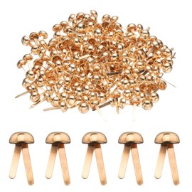 HARFINGTON 100pcs Brads Paper Fasteners, 8mm x 17mm Metal Paper Crafts Brads, Small Round Brass Split Pins for Children Crafting Decorative Scrapbooking DIY, Rose Gold