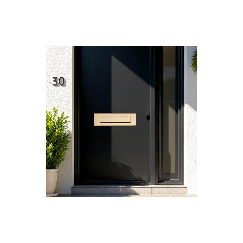 Polished Brass Letter Plate Front Door 256 x 76mm, 10