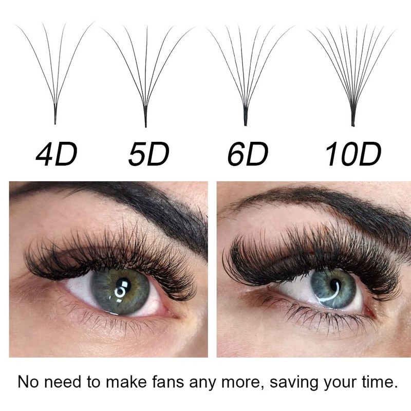 NAGARAKU Volume Eyelash Extensions, Prefabricated Fan Eyelashes, 320 Pieces, Narrow