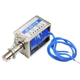 Fielect DC 24V 15N 10mm Push Pull Type Solenoid Electromagnet Open Frame Type Solenoid Electromagnet, Linear Motion