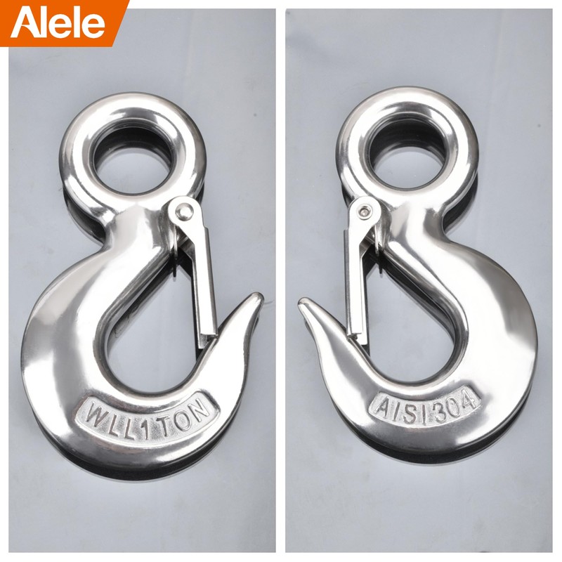 Alele Grab Hooks,1T Crane Scale,Slip Hooks,Stainless Steel Lifting Hook Rigging