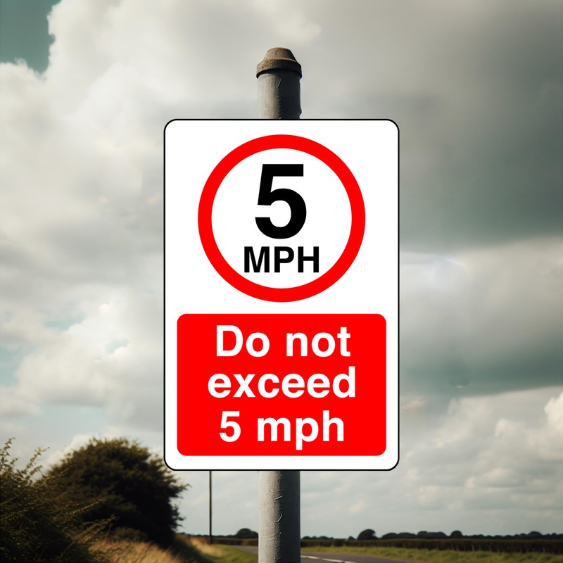 do not exceed 5 mph - 1.2mm Rigid plastic high-visibility
