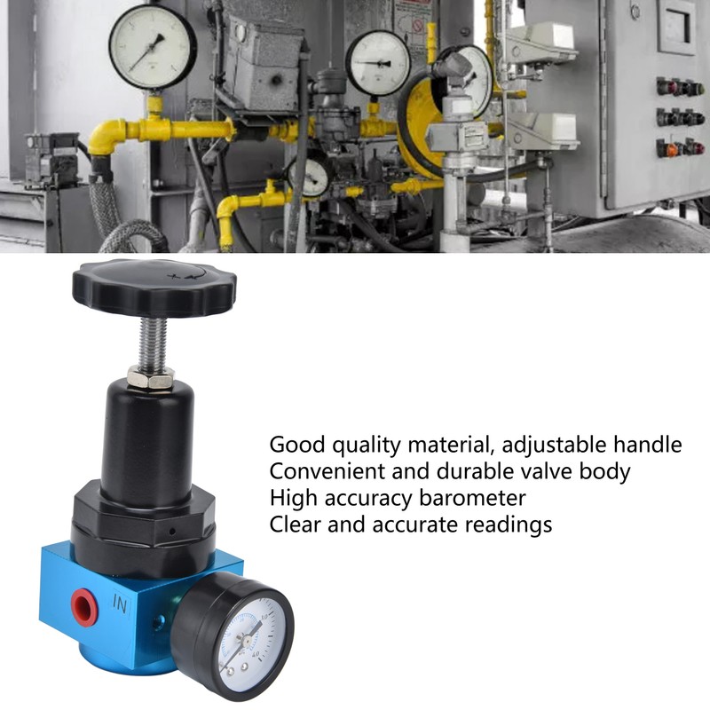 Air Pressure Regulator Miniature Pneumatic Reducing Valve Regulating Control GaugeQTYH‑08