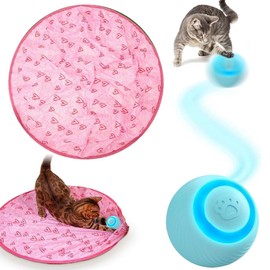 ZeiLaBang Kakadi Interactive Cat Toy Mat, 2 in 1 Simulated Interactive Hunting Cat Toy, with Cat Toy Ball, Electric, Hunting Cat Mat Toy, Cat Toy Electric
