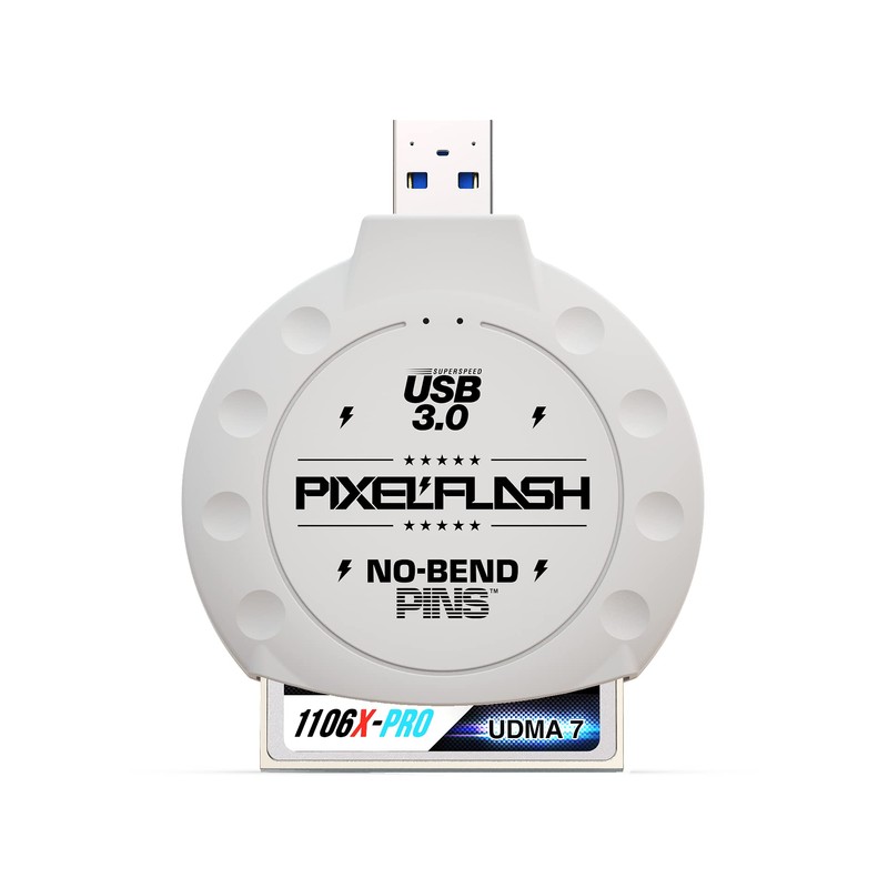 PixelFlash CF Card Reader (White) - Compact Flash Memory Card