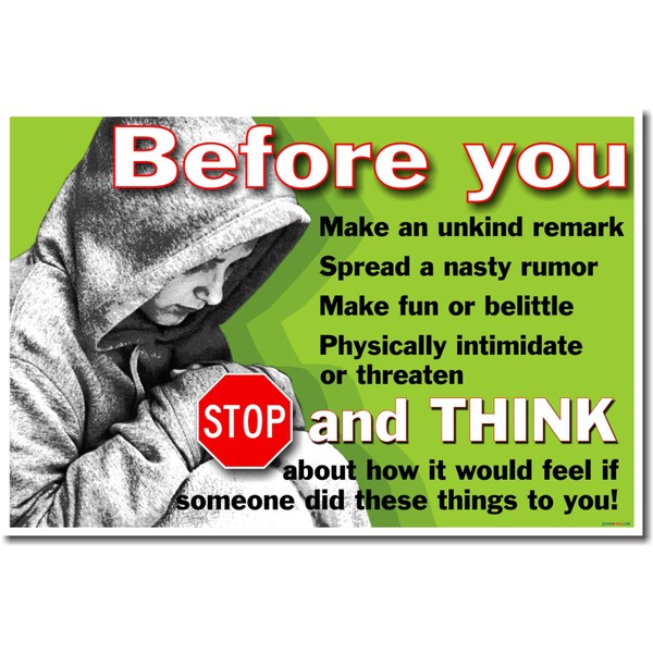 Before You. - Stop & Think How You Would Feel - Anti-bullying School Poster