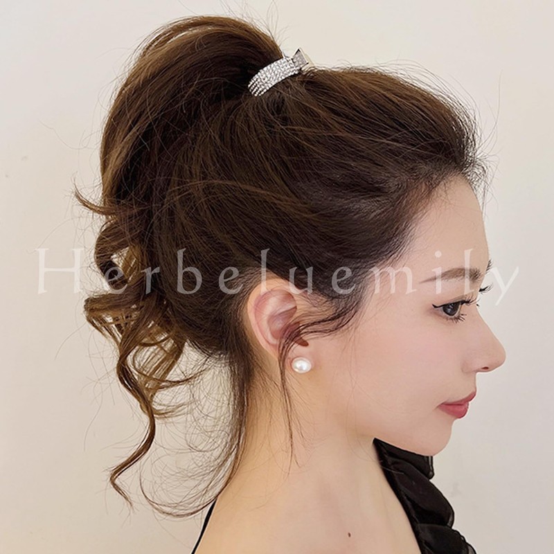 Herbeluemily Hair Claw Clip, Rhinestone Bijou Pony Holder, Hair Clip,