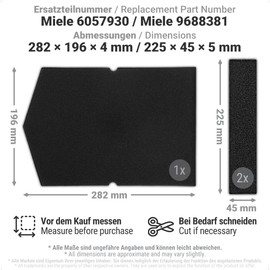 Siegvoll Dryer Filter Replacement for Miele 6057930/9688381 Foam Filter for Tumble Dryers Heat Pump Dryer and Condenser Dryer