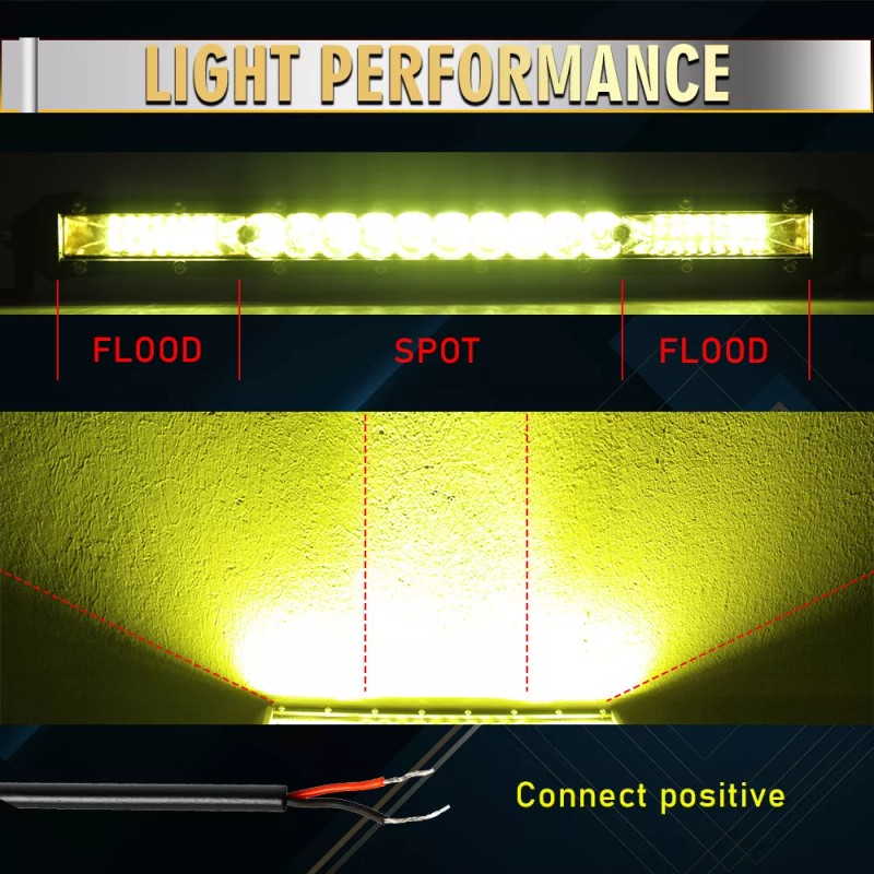 SuperM999 Fit Can-Am X3 Light Bar 10" Single Row AMBER