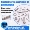 Bemaka 1287Pcs Nuts and Bolts Assortment Kit, 304 Stainless Steel