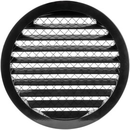 10" Inch Round Black Aluminum Ventilation Grille with Metal Mesh (Duct Ø8"/Grille Ø9") HVAC Heating Cooling Air Intake Exhaust Vent Louver Duct Cover