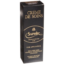 SAPHIR Medaille d'Or 1925 Creme de Soins Shoe Cream Polish with Foam Applicator Cream Tube - 75 mL / 2.53 Oz - Dark Brown