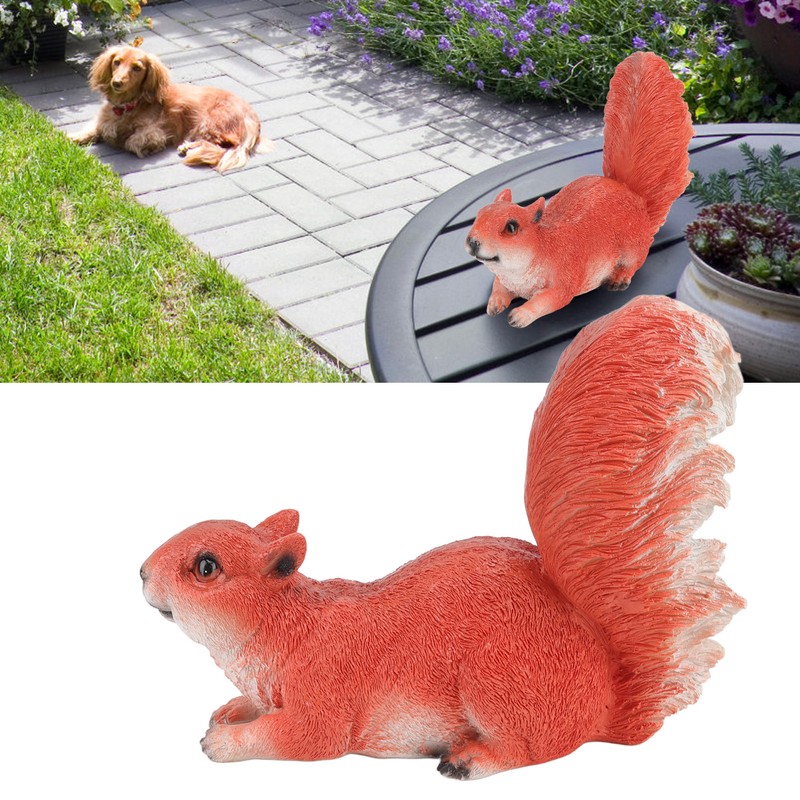 Resin Squirrel Figurine Statue Garden Landscape Decoration Animals Ornaments for