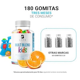 B Life Vitaminas en Gomitas Sin Azúcar Añadida para Niños con 180 Gomitas