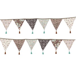 10.5 Ft Pennant Banner Flags, BetterJonny Triangle Cotton Bunting Banner for Nursery Decor, Double Sided Colorful Fabric Banners for Garden Shower Birthday Party Bedroom Decorations