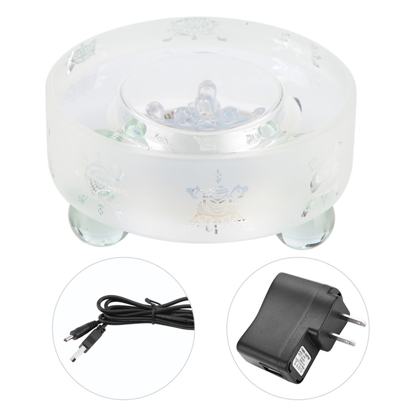 Beautiful Pattern Mini Crystal LED Light Base Buddha Display Stand