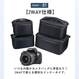 ideamall Camera Storage Box Bag Case Inner Soft Cushion Black