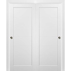 SARTODOORS Sliding Closet Bypass Doors | Quadro 4115 White Silk | Sample of Color