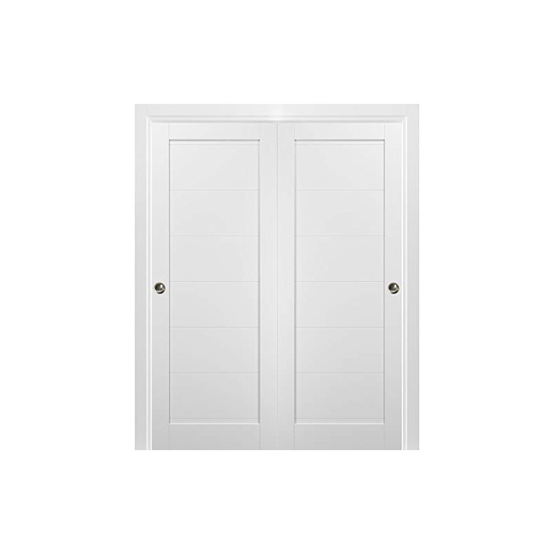 SARTODOORS Sliding Closet Bypass Doors | Quadro 4115 White Silk