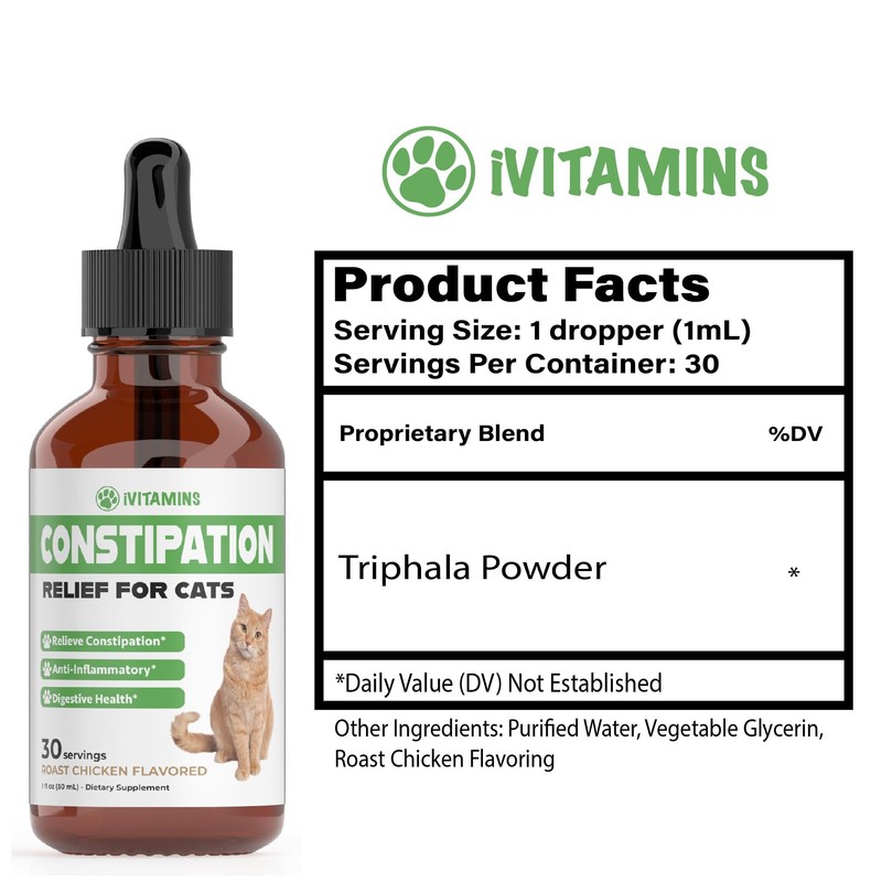 Cat Constipation Relief - May Help to Soften Stool, Ease