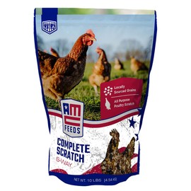 AMERICAN CLASSIC AMC Complete Chicken Scratch - Premium Blend of Grains for Chickens, Ducks, Turkeys, Geese & Gamebirds - Healthy & Nutritious Flock Feed - 10 Pound Bag