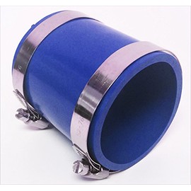 Qi Motorsports 2.5" 2.75" 3" 3.5" 4" 63mm 70mm 76mm 89mm 101mm Straight Coupler PVC Rubber with 2 Clamps (3" 76mm, Blue)
