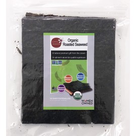 Little Jasmine Roasted Seaweed, USDA Organic Certified, Premium Grade, 50-Full Sheets , Made in USA