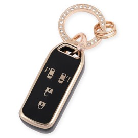 YANMW Key Case, Key Cover, Key Holder, Smart Key Case, TPU, Cute, Gold Black, gold black