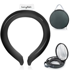 Neck Cooling Tube with Cold Insulated Bag, Reusable Wearable Cooling Neck Ring for Summer Heat Outdoor Indoor Cooling (Black)