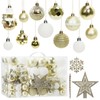 Pack of 105 Premium Christmas Baubles Plastic Gold White with Tree Topper Star, Christmas Tree Baubles Christmas Decoration Set, Colourful Christmas Tree Decoration, Reusable Christmas Decoration