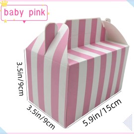 24 Pack Party Favor Treat Boxes Thickened Paper Gift Box Candy Snack Goodie Bag for Birthdays Wedding Holiday Baby Shower Graduations 15 * 9 * 9CM (White Pink)