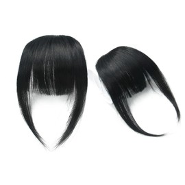Fringe Hair with Underwire Clip in Fringe Real Real Hair Bangs Hair Extensions 1b # Black Colour