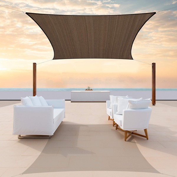 ColourTree CTAPR1020 Custom Size 6' x 10' Brown Sun Shade