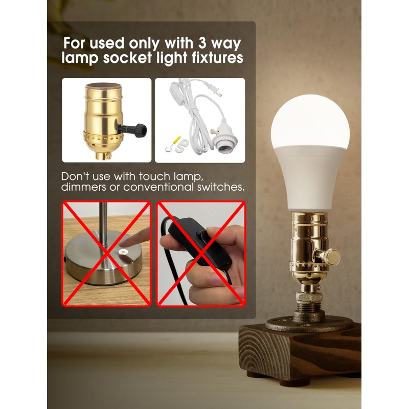 Briignite 3 Way LED Light Bulbs, 4 Pack, Soft White