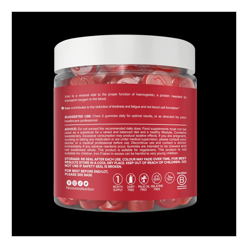 Novomins Iron Sugar-Free 60 Gummies 30 Days Supply