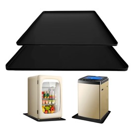 2 Pcs Portable AC Drip Pan with Raised Edge, 19.7”x19.7”x0.4 and 23.6”x 23.6”x0.4, Prevent Water Leakage and Protect Floor, for 5,000 to 14,000 BTU Portable AC Unit, Catch & Prevent Condensate Leakage