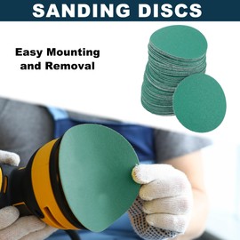 TUCKBOLD Car Sanding Discs 2inch 120 Grit Abrasion Resistance | Round Hook and Loop Sandpaper Green 50 Pcs