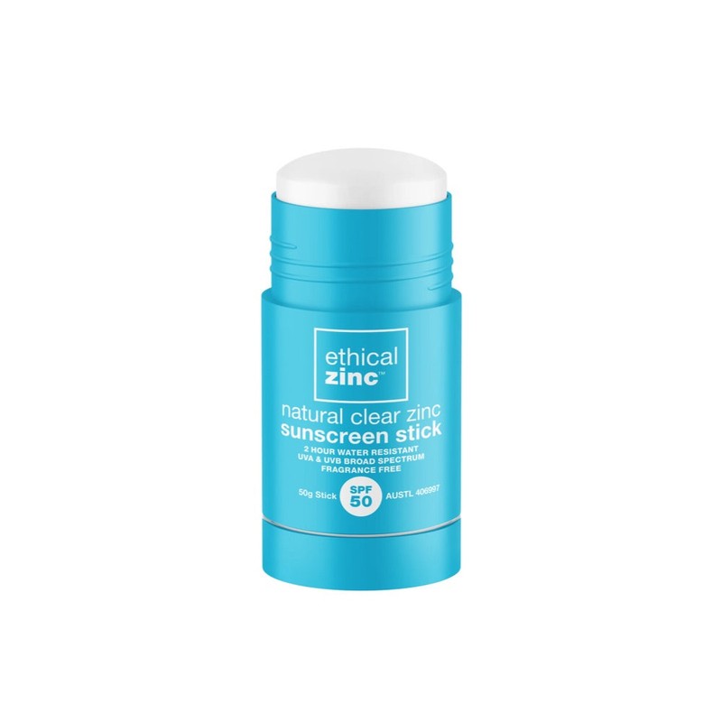 ETHICAL ZINC Natural Clear Zinc Sunscreen Stick SPF 50 50g