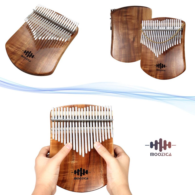 Moozica Kalimba 21 Keys Solid Koa Wood, Single Solid Wood