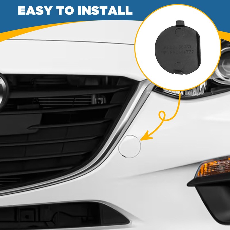 TOPUS Front Bumper Tow Hook Cover for Mazda 3 Axela