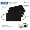 Best Trading Cubrebocas Negro 100 piezas, Mascarilla Desechable Termosellada Tricapa,