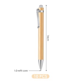 10 Stück Kugelschreiber, Drücken Sie Den Stift, Die Studien- Und Bürovorräte, Bambus -Kugelschreiber, Schreibwerkzeuge