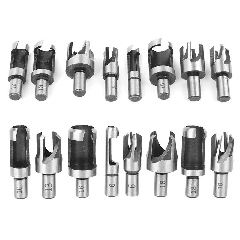 8-Piece Tenon Drill Wood Plug Cutter, Conical Claw Drill, 6